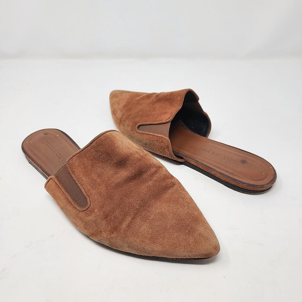 Jenni Kayne Brown Suede Mule Slides Pointy Toe Size 8 - FAIR